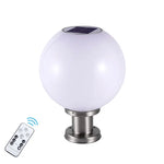 lampe solaire moderne blanc rond translucide base métallique éclairage extérieur autoinstallation led