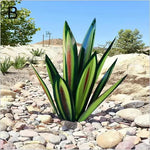plantes artificielles feuilles larges modernes couleurs bleu vert rouge jaune rose ornement jardinextérieurintérieur