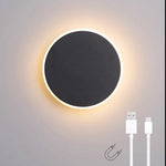 lampe murale led moderne noir blanc rechargeable adhésive câble usb charge rapide chambre cuisine