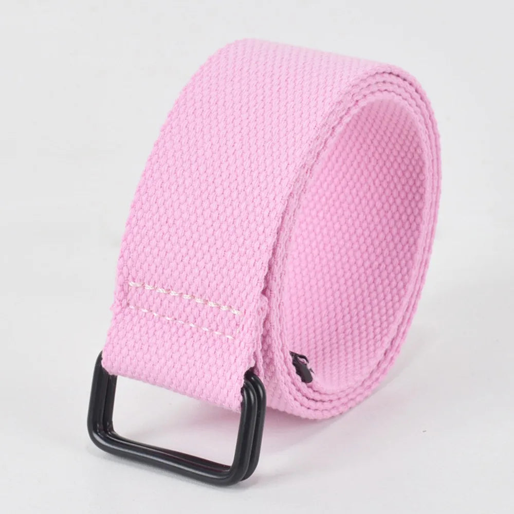 ceinture tissu unisexe beige simple boucle noire opacite 110cm 130cm black brown grey pink