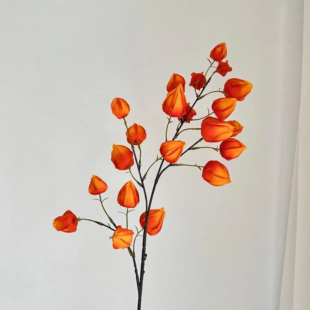 décoration intérieure branche artificielle rouge jaune feuilles coeurs moderne vert anniversaire mariage