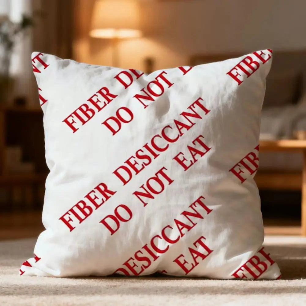 coussin carré moderne imprimé desiccant polyester blanc 45x45cm zip invisible lavable