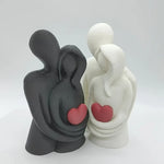 figurines decoratives couple abstrait minimaliste noir blanc rouge texture granuleuse erotique deco chambre