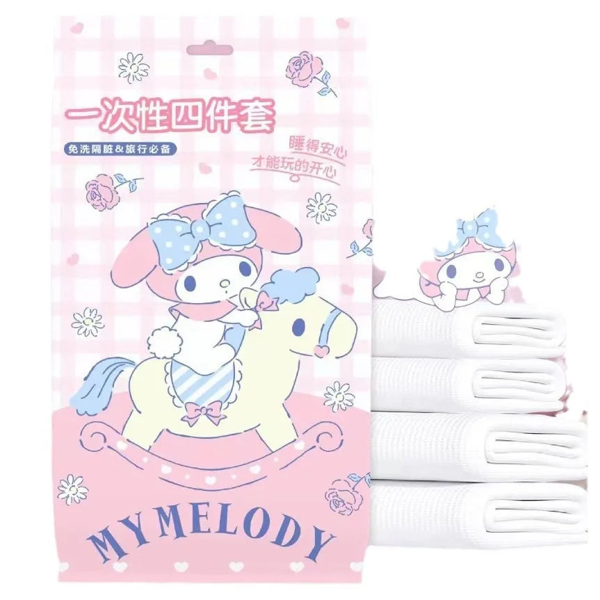 kits literie jetable kuromi mariage anniversaire noel serviettes kawaii motifs personnages
