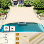 Voile d'ombrage imperméable anti-UV blanc dans jardin
