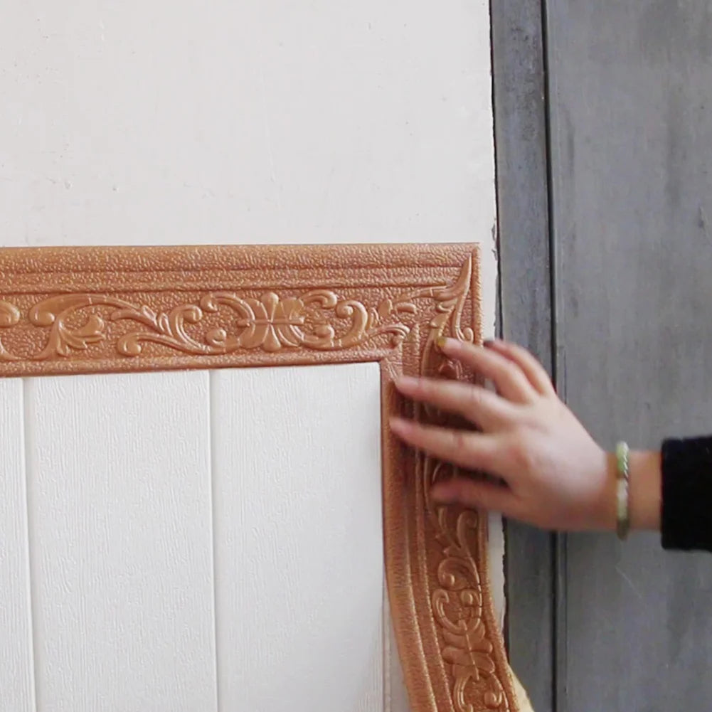 bordure plinthe auto adhésive ornements floraux beige gris marron rose blanc classique