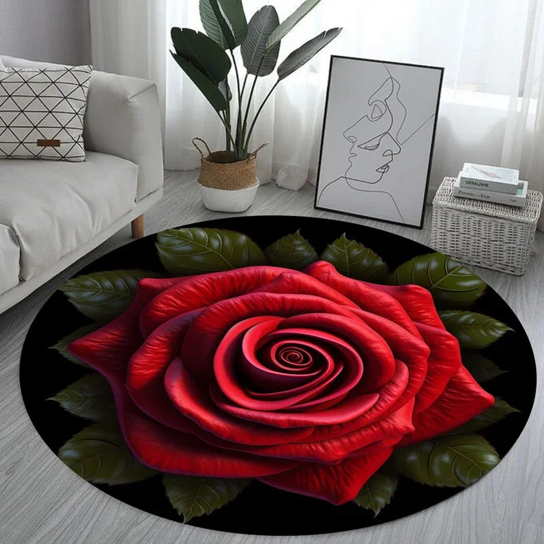 tapis rond moderne peluche polyester antidérapant 40x40cm 80x80cm 120x120cm