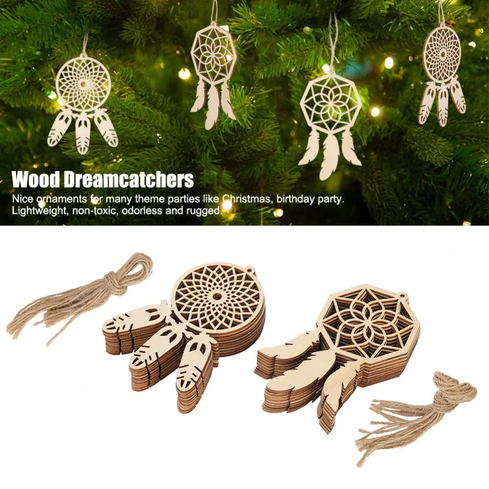 décoration murale dreamcatchers bois naturel traditionnel crochet plumes cordelettes artisanat ornement suspendre kit