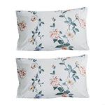 parure lit drap housse taies d'oreiller motif fleurs moderne élégant