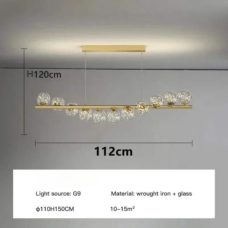 suspension lumineuse moderne boules translucides or blanc cuisine salon chambre