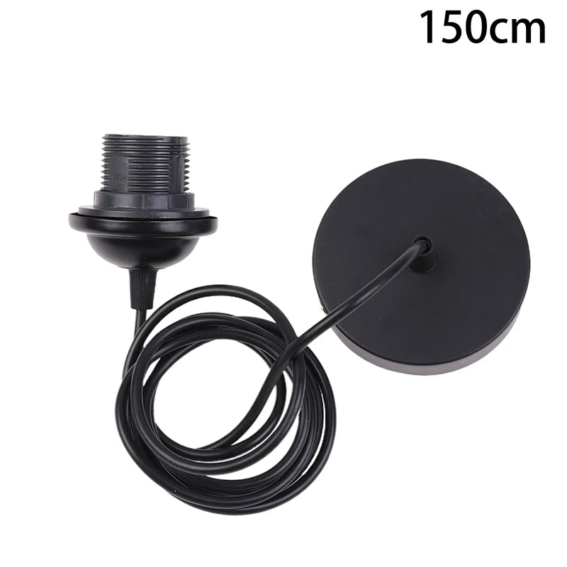 support lampe suspendue moderne minimaliste noir blanc rond lisse 50cm 80cm 120cm 200cm
