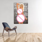 impression toile sans cadre femme cercles roses paysages urbains automne contemporain