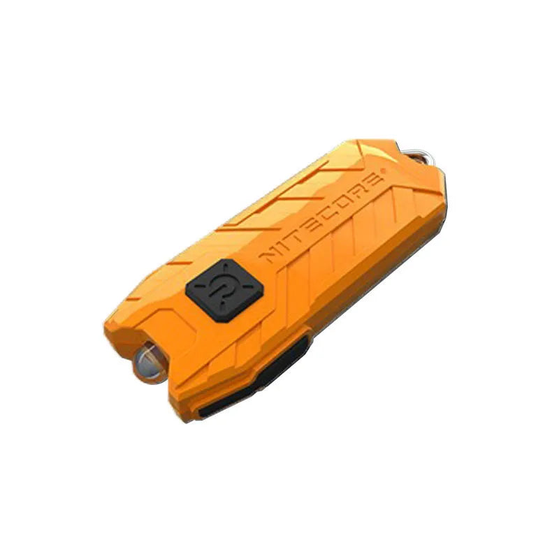 lampe torche rechargeable compacte moderne bleu noir orange logo nitecore anneau métallique certifiée ccc