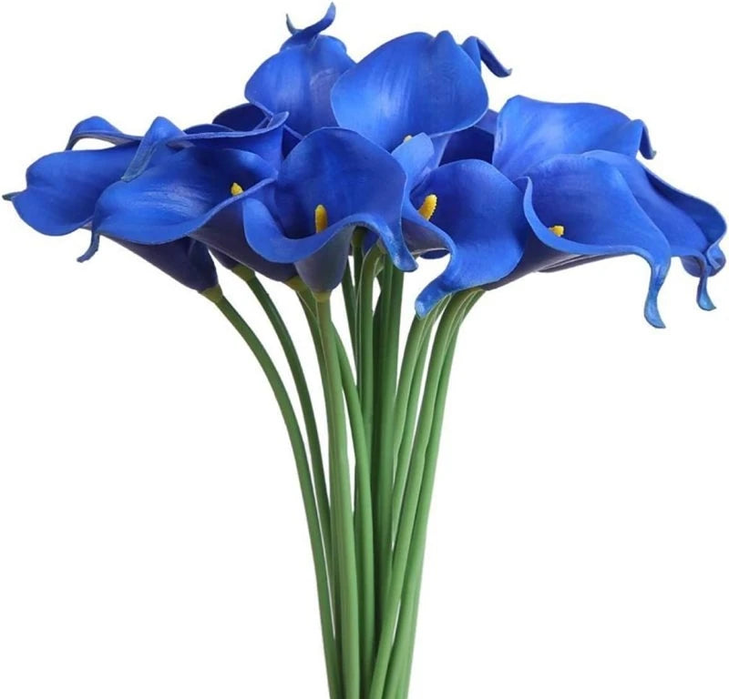 bouquet artificiel violet noir blanc moderne élégant mariage décoration vase calla fleurs blanches