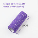 ruban tulle paillettes blanc jaune bleu rose violet rouge vert décoratif 25 yards 15cm