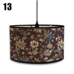 abat jour vintage bambou imprimé floral boho chic décoration maison art déco