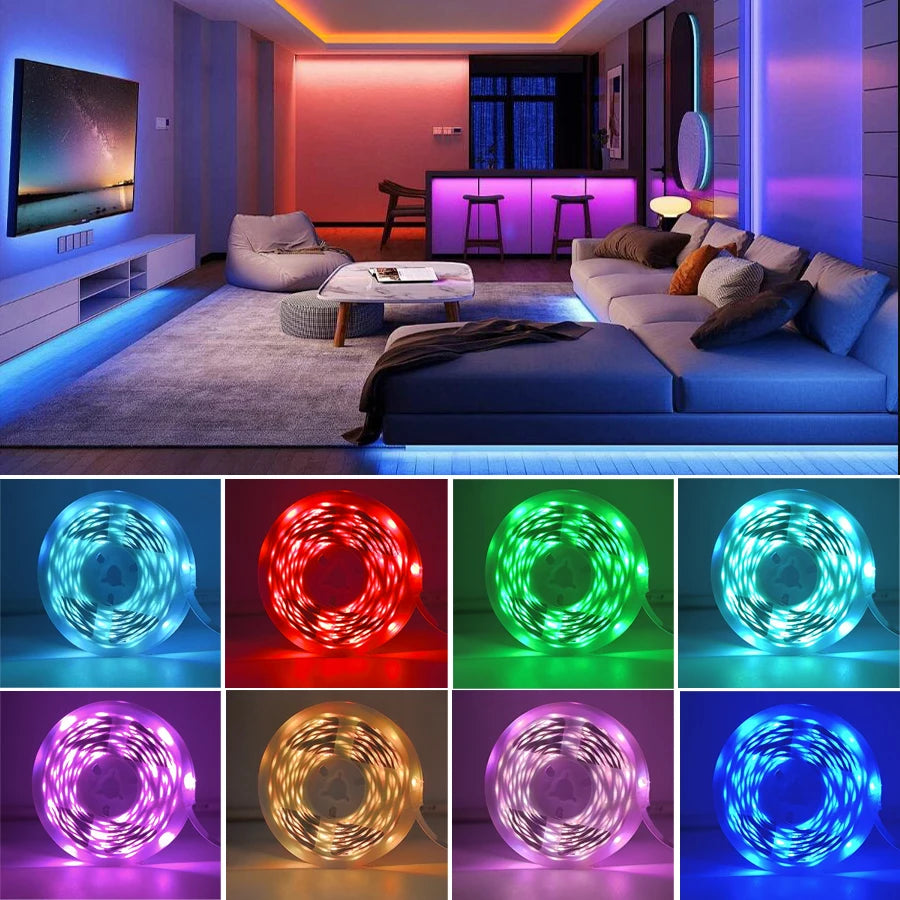 ruban led multicolore rgb flexible synchronisation musique controle application 10m 15m 20m 30m moderne