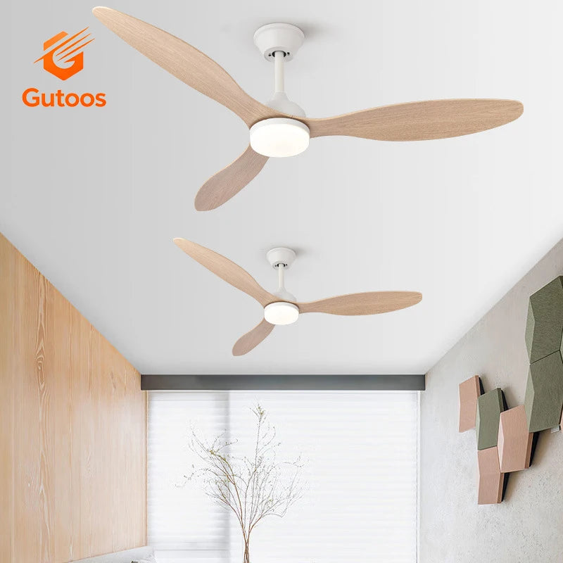 ventilateur moderne 42 inch blanc noir bois lampe intétrieure télécommande fixations ølets led