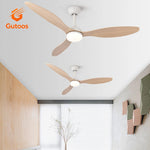 ventilateur moderne 42 inch blanc noir bois lampe intétrieure télécommande fixations ølets led