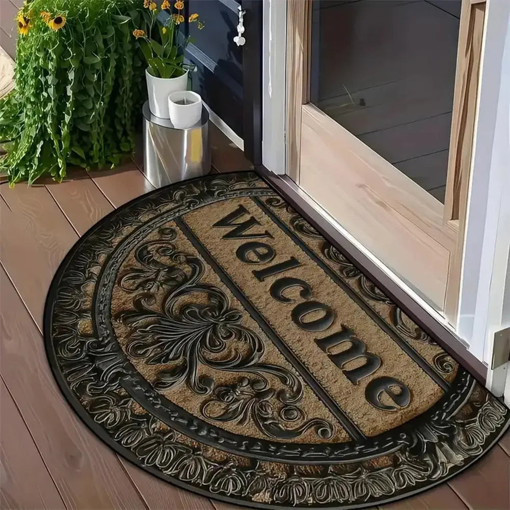 tapis d'entrée multicolore mosaïque antidérapant motif géométrique moderne classique