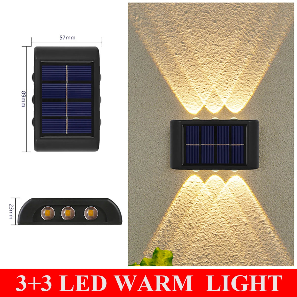 lampes murales solaires led modernes ip66 imperméablesextérieur minimalistes