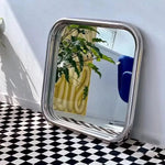 miroir mural moderne rectangle couleur argenté décoration brillante transparent chambre salon