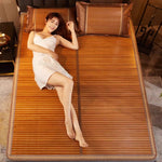 tapis sol marron clair rayures horizontales traditionnel chambre coucher maison