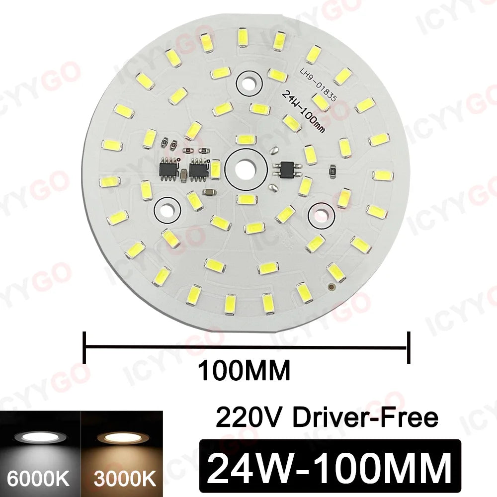 plaque led circulaire 24w blanc 6000k 3000k moderne diodes smd ac220v