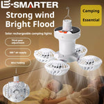 lampe ventilateur moderne blanc pliable rechargeable led interrupteur toucher solar campingextérieur