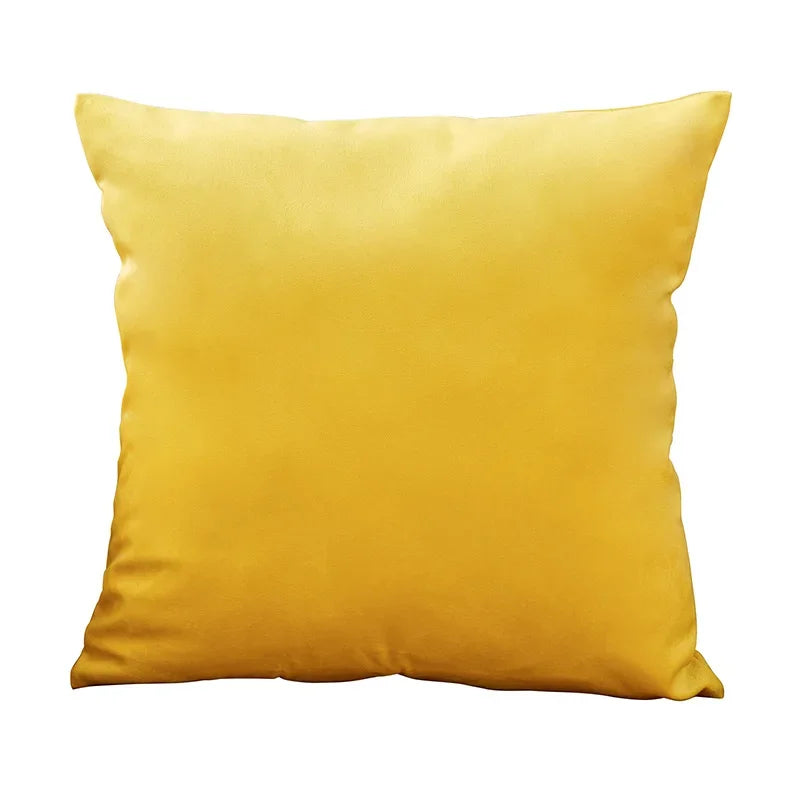 housse coussin velours carré moderne orange jaune 45x45cm machine lavable simple déco chambre canapé