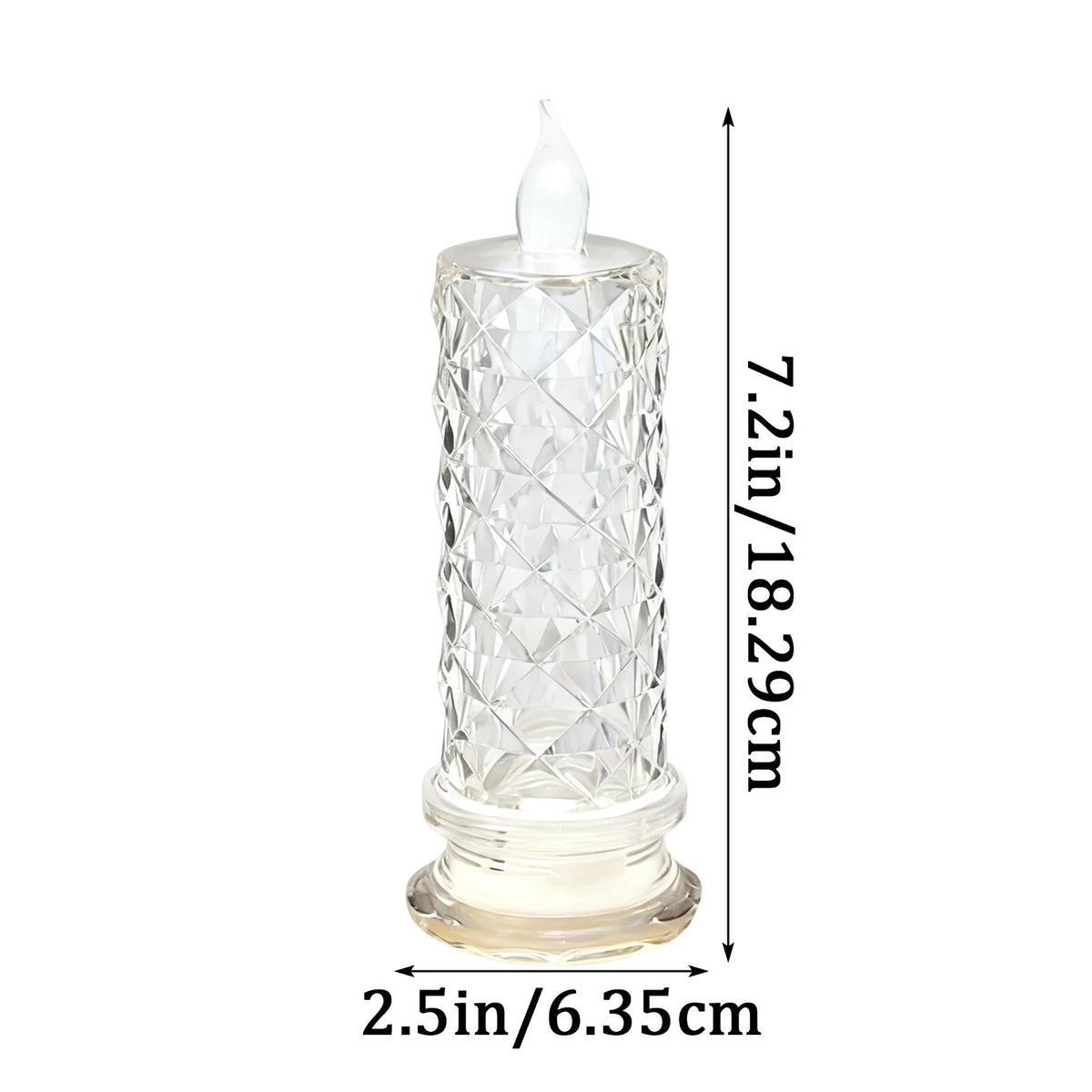 lampe sans flamme transparente diamant moderne base solide décoration chambre noël mariage anniversaire
