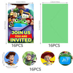 accessoires fête toy story figurines personnages masques yeux boîtes dragées pailles autocollants enveloppes multicolore