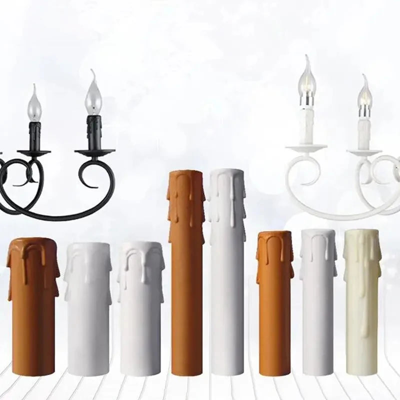bougies décoratives marron blanc noir texture goutteuse moderne capsules fixation