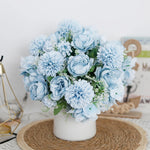 bouquet fleurs artificielles pivoine mariage anniversaire baby shower intérieur décoration élégante moderne bleu rose