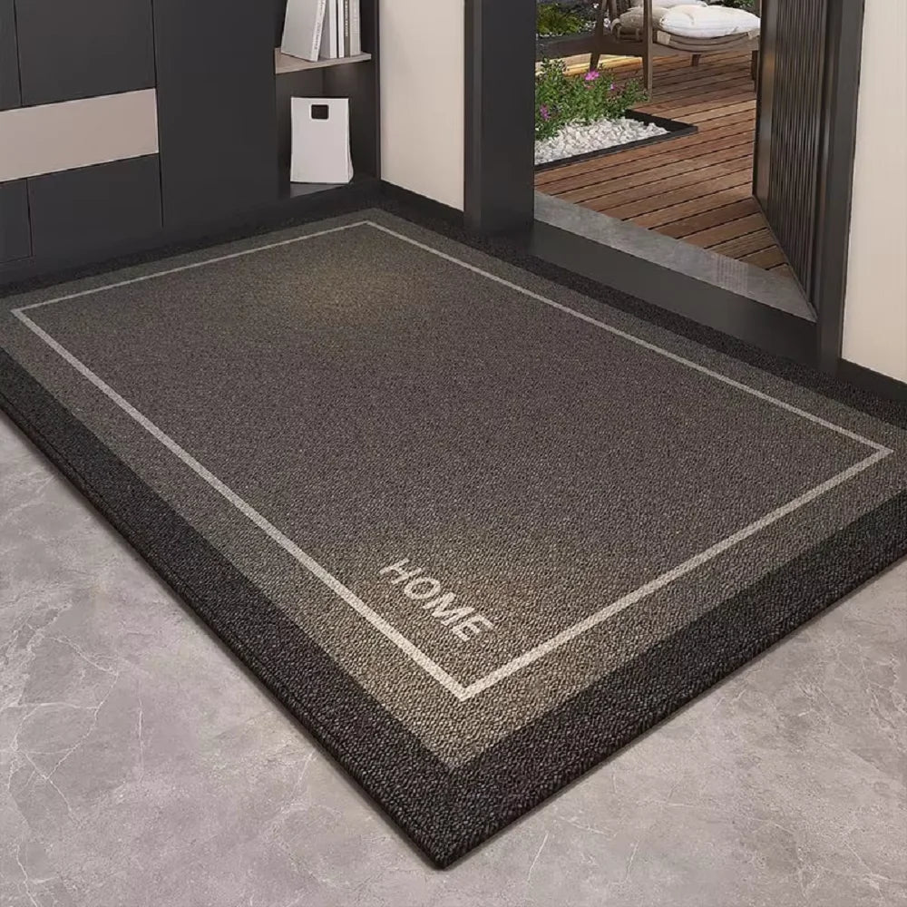 tapis porte intérieur gris beige moderne antidérapant absorbant laine motif géométrique maison