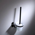brosse wc noir support mural inoxydable moderne ensemble nettoyage toilette