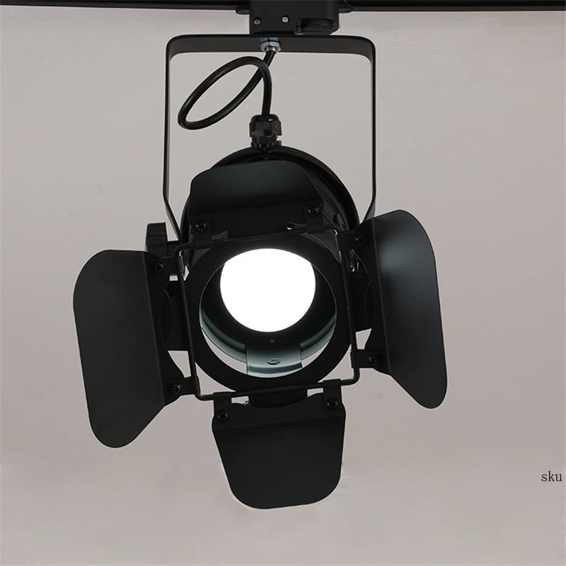 spot lumineux noir moderne tringle led éclairage industriel interrupteur bouton
