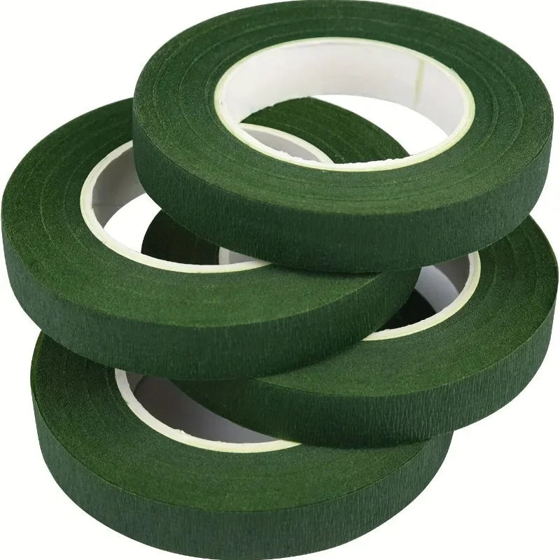 ruban adhésif floral vert foncé texturé utilitaire 18m longueur 12mm largeur art floral emballage