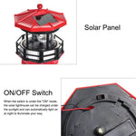 phare solaire rotatif rouge blanc certification ip65 classiqueextérieur jardin decoration