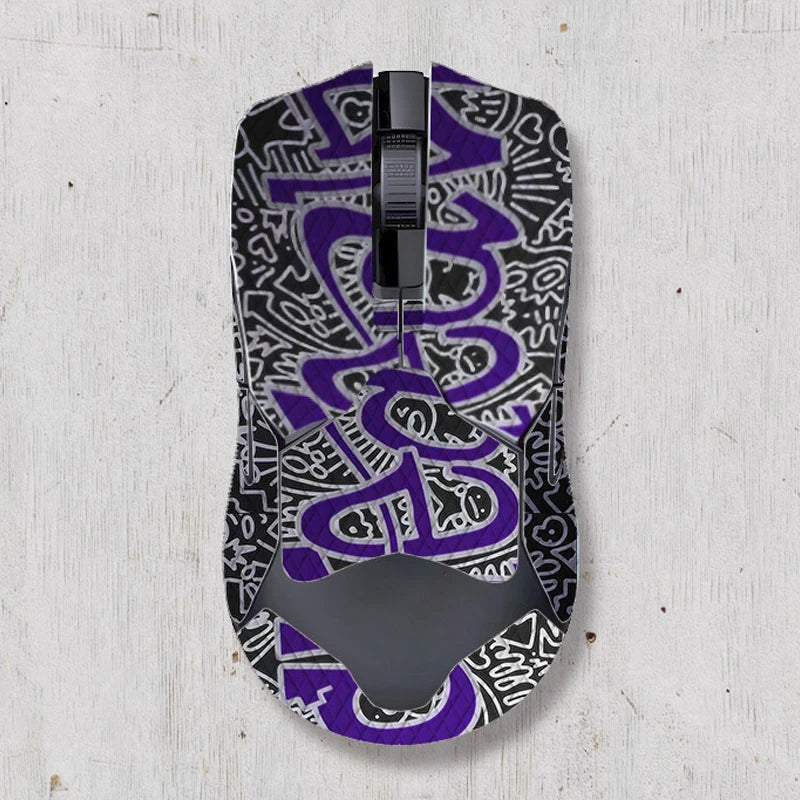 souris gamer antidérapante adhésive caoutchouc graphique moderne noir rouge bleu