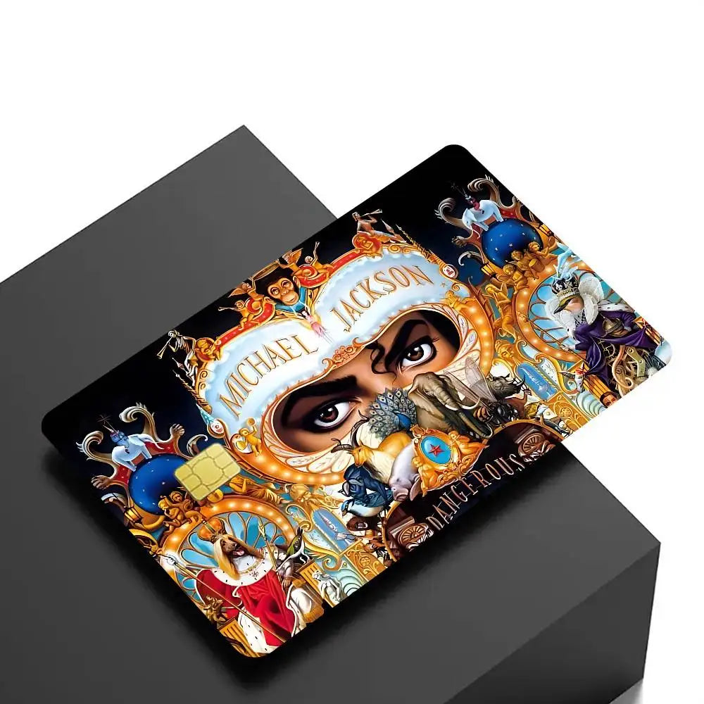 protection carte bancaire stickers michael jackson noir signature adhésifs réutilisables moderne waterproof echangement