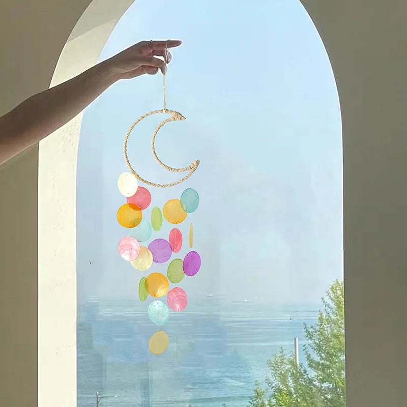 mobile mural moderne multicolore translucemment circulaire cordelette disques circulaires chambre enfants deco nouvelle an