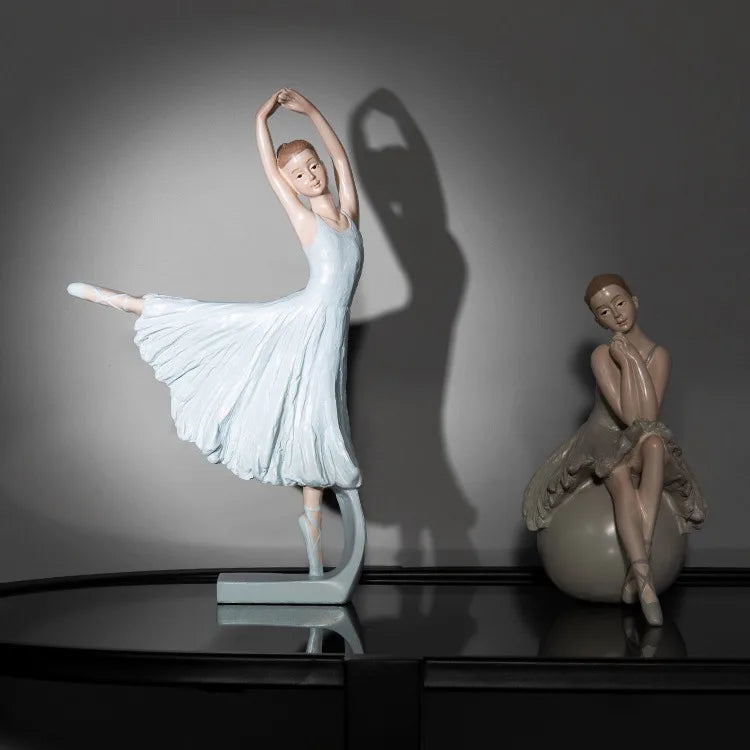 statues danseuses robes ballet blanc classiques décoration intérieure miniature ornement maison
