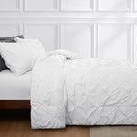 ensemble literie blanc motifs étoiles moderne housses couette plissées taies d'oreiller polyester