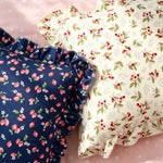 coussins carrés fleuris vintage rose bleu marine adhésifs décor maison nordique polyester 45x45cm 30x50cm