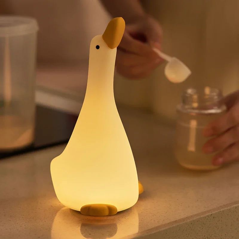veilleuse led rechargeable canard mignon blanc jaune lampes enfants chambre coucher cadeau anniversaire