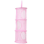 sac rangement suspendu pliable rose bleu vert maille moderne respectueux environnement deux compartiments