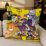 taies d'oreiller animées personnages cartoon jaune noir 40x40cm 45x45cm 50x50cm 60x60cm