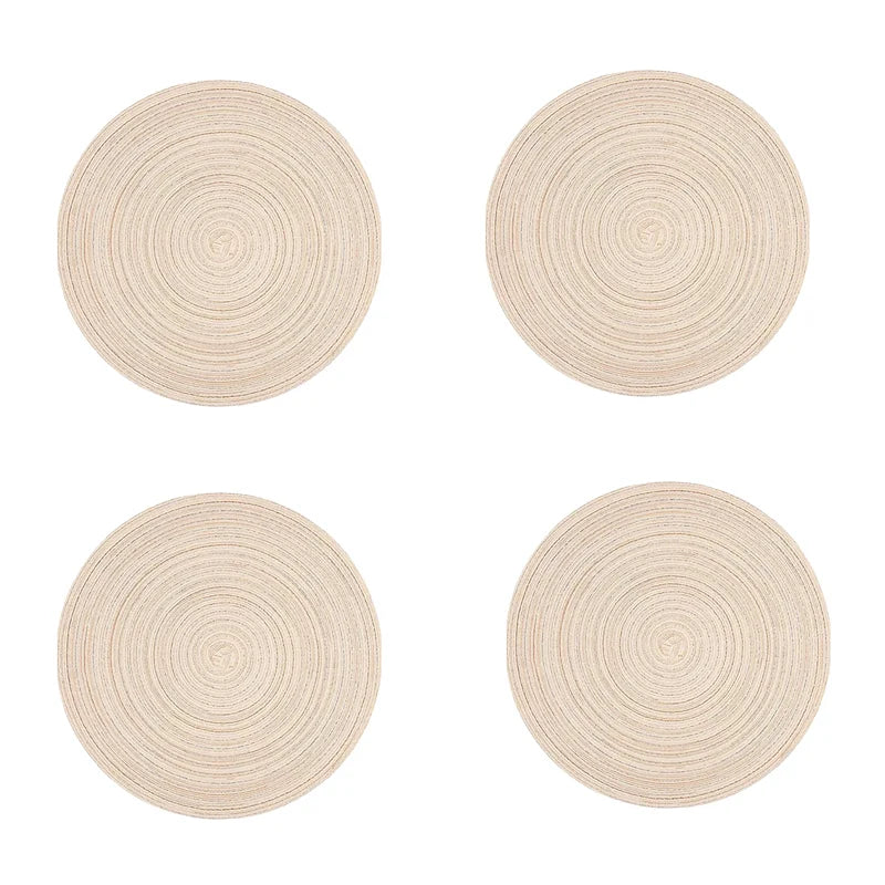 tapis table tissé spirale résistants chaleur antidérapants moderne durable bleu marine beige clair