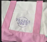 sac main réutilisable toile orange violet noir vert moderne poignées détachables étiquette logo sac